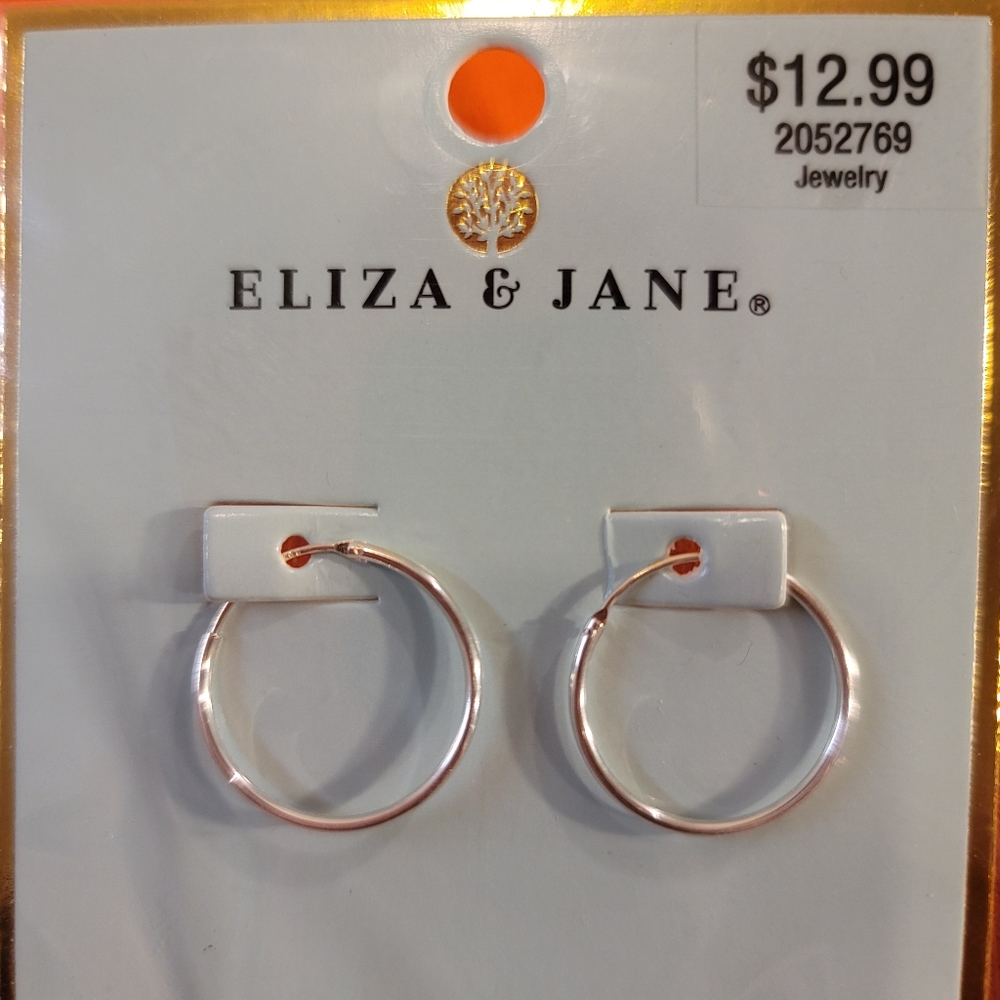 1 pair sterling silver stamped 925 hoop earrings